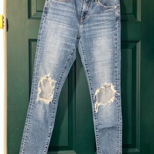 Women's Blue Distressed Jeans